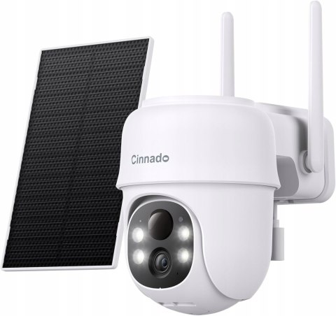 Cinnado Kamera Solarna 2K Bezprzewodowa 360° PIR Noktowizor Alexa CCTV HD+