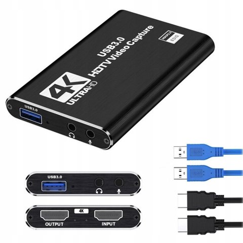 NAGRYWARKA OBRAZU GRABBER HDMI 4K VIDEO NA USB 3.0 DO PC LAPTOPA KARTA