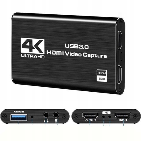 NAGRYWARKA OBRAZU GRABBER HDMI 4K VIDEO NA USB 3.0 DO PC LAPTOPA KARTA