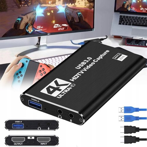 NAGRYWARKA OBRAZU GRABBER HDMI 4K VIDEO NA USB 3.0 DO PC LAPTOPA KARTA