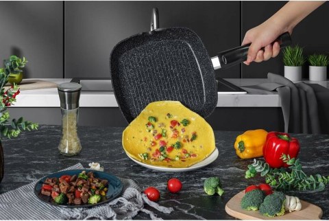 PATELNIA GRILLOWA SWISS PRO 28CM NIEPRZYWIERAJĄCA INDUKCJA