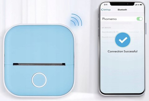 Phomemo T02 mini drukarka termiczna zdjęć notatek etykiet samoprzylepnych