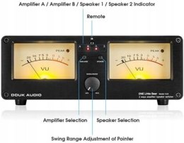 Podwójny analogowy przełącznik audio, VU-metr, 2-drożny Douk audio