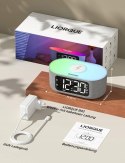 Radiobudzik Rafio FM Budzik Zegar Ładowarka Indukcyjna QI Lampka Nocna RGB