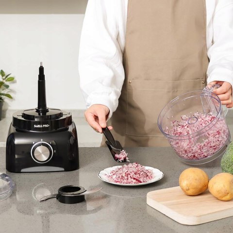 SWISS PRO ROBOT KUCHENNY 13W1 SZATKOWNICA SIEKACZ BLENDER 800W