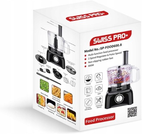 SWISS PRO ROBOT KUCHENNY 13W1 SZATKOWNICA SIEKACZ BLENDER 800W