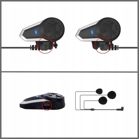 Spovii BT-S3 Intercom dla motocykli, Bluetooth, FM, 1000 m