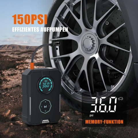 BUVAYE Przenośny Rozrusznik Samochodowy Powerbank 150PSI 2000A LED LCD