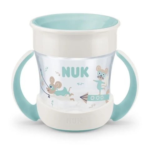 Kubek do nauki picia NUK niekapek 360° turkusowy 160 ml z uchwytami