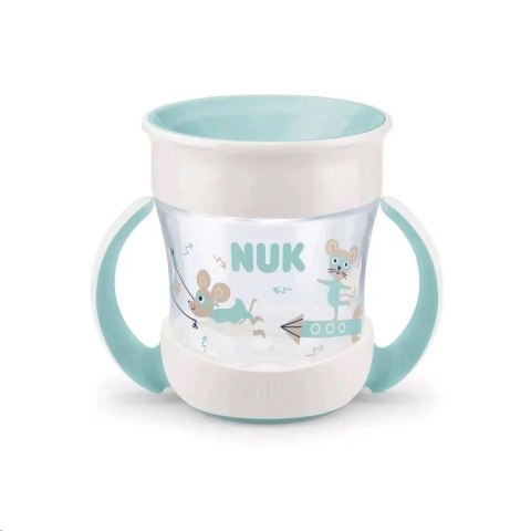 Kubek do nauki picia NUK niekapek 360° turkusowy 160 ml z uchwytami