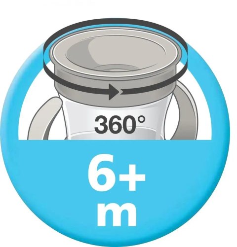 Kubek do nauki picia NUK niekapek 360° turkusowy 160 ml z uchwytami