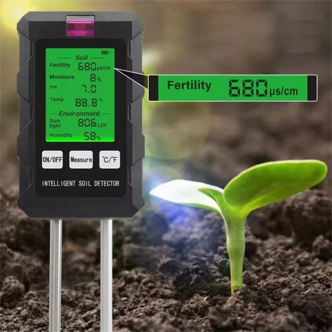 Miernik pH gleby Tester 6 w 1 pH, temperatura gleby, podłoża