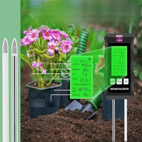 Miernik pH gleby Tester 6 w 1 pH, temperatura gleby, podłoża