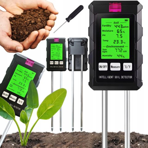 Miernik pH gleby Tester 6 w 1 pH, temperatura gleby, podłoża