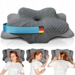 Poduszka ortopedyczna GLÜCKSTOFF do spania szara pianka memory 63x38 cm CE