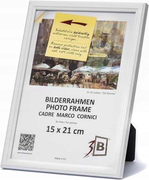 Ramka na Zdjęcia Biała 15x21 cm Drewniana Portretowa A5