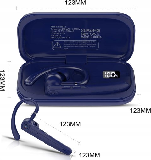 Słuchawka Bluetooth z podwójnym mikrofonem ENC, zestaw słuchawkowy