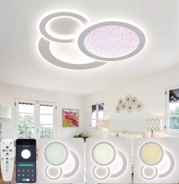 LAMPA SUFITOWA LED BIAŁY OKRĄGŁY NOWOCZESNY Z PILOTEM 88W